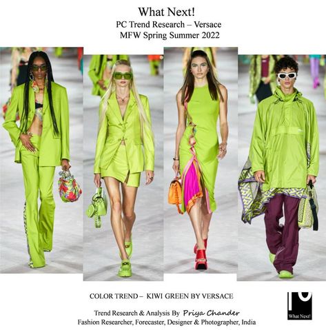 #VERSACE #MFW #DonatellaVersace #versacess22 #MILANFASHIONWEEK #milan #coolaskiwi #RTW #WhatNextPCTrendResearch #fashion #fashiontrends #Fashionweekanalysisbypriyachander #runway #silk #silkprints #foulard #iconicsilkscarf #kiwi #kiwifruit #solidsolors #kiwigreen #fluorescentgreen #fluorescentcolors #menswear #mensfashion #mensuit #versacesuit #tuxedo #versacetuxedo #headscarves #colorblock #colorblocking #kiwi #fruit Versace Suit, Versace Fashion, Kiwi Fruit, Donatella Versace, Fashion Colours, Milan Fashion Week, Color Trends, Kiwi, Silk Scarf