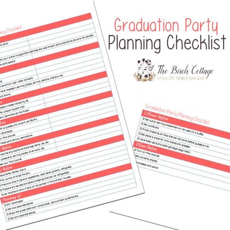 7 Tips for a Less Stressful Graduation Party and a Free Planner Graduation Party Planning Checklist, Graduation Party Planner, Party Planner Checklist, Party Planning Checklist, Graduation Party Planning, Graduation Pics, Grad Ideas, Event Planning Tips, And So It Begins