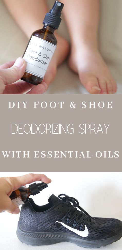 DIY Foot and Shoe Deodorizer Spray pin Natural House Cleaners, Deodorizer Spray, Shoe Deodorizer, Melaleuca Essential Oil, Shoe Spray, Smelly Shoes, Deodorizing Spray, Deodorize Shoes, Essential Oils For Pain