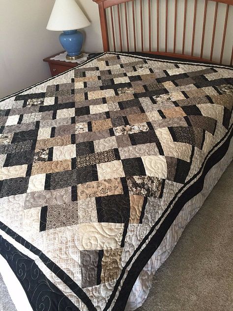 Bed Quilt Patterns, Colchas Quilting, Layer Cake Quilt Patterns, Neutral Quilt, Black And White Quilts, Ribbon Quilt, Quilt Square Patterns, Quilt Care, Man Quilt