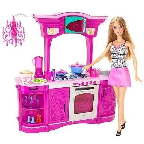 Kitchen Play Set, Kitchen Playset, Glam Kitchen, Barbie Playsets, Barbie Doll Set, Barbie Sets, Barbie Doll Accessories, Barbie Kitchen, Barbie Doll House