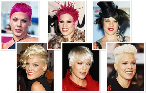 P!nk Hairstyles, Pink Singer Hairstyles, Pink's Hair, Pink Musician, Pink Hairstyles, Alecia Beth Moore, Rock And Roll Girl, Pink Singer, Mohawks