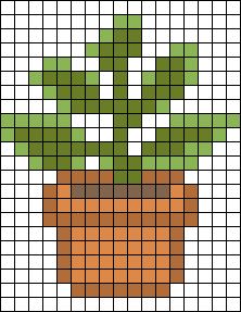 Plant Perler Bead Patterns, Plant Alpha Pattern, Perler Bead Plants, Leaves Pixel Art, Plant Perler Beads, Plants Pixel Art, Leaf Pixel Art, Pixel Art Plants, Plant Pixel Art