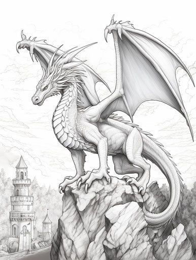 Unlock a world of color with dragon coloring pages! Designed for educational and home use, these pages offer a fun way for children to develop artistic skills. Teachers and parents can guide little artists through exciting themes. Each dragon coloring pages is a gateway to creativity and early learning. Scary Coloring Pages Free Printable, Fantasy World Drawing, Realistic Dragon Drawing, Cool Dragon Drawings, Drawings To Trace, Mythical Creature Art, Easy Dragon Drawings, Dragon Poses, Realistic Dragon