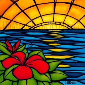 Heather Brown Art, Hawaii Art, Posca Art, Hawaiian Art, Heather Brown, Stained Glass Diy, Stained Glass Crafts, Art Stained, Sun Art