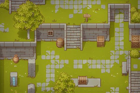 Pixel Art Top Down - Basic by Cainos Unity 2d, Top Down View, Top Down Game, Pixel Art Landscape, Piskel Art, Pixel Art Background, Pixel Art Tutorial, 2d Game Art, Cool Pixel Art