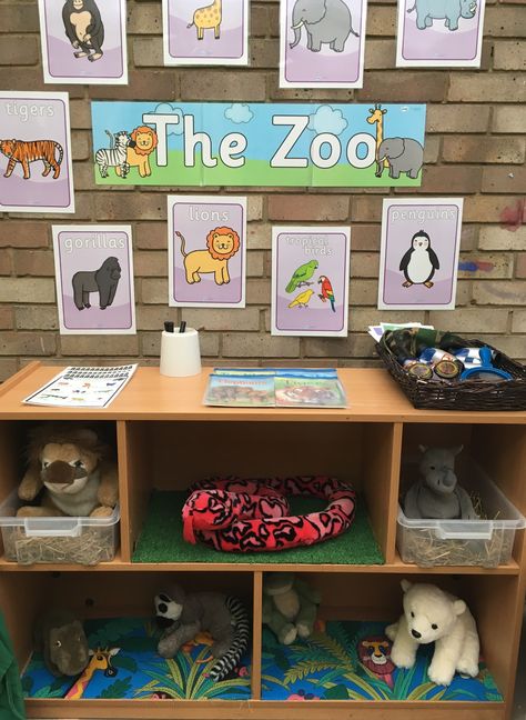 Outside role play - the zoo Animal Dramatic Play Center, Animals Dramatic Play Preschool, Zoo Theme Dramatic Play, Zoo Daycare Theme, Build A Zoo Project, Role Play Activities For Preschool, Zoo Dramatic Play Center, Zoo Pretend Play, Dramatic Play Animals