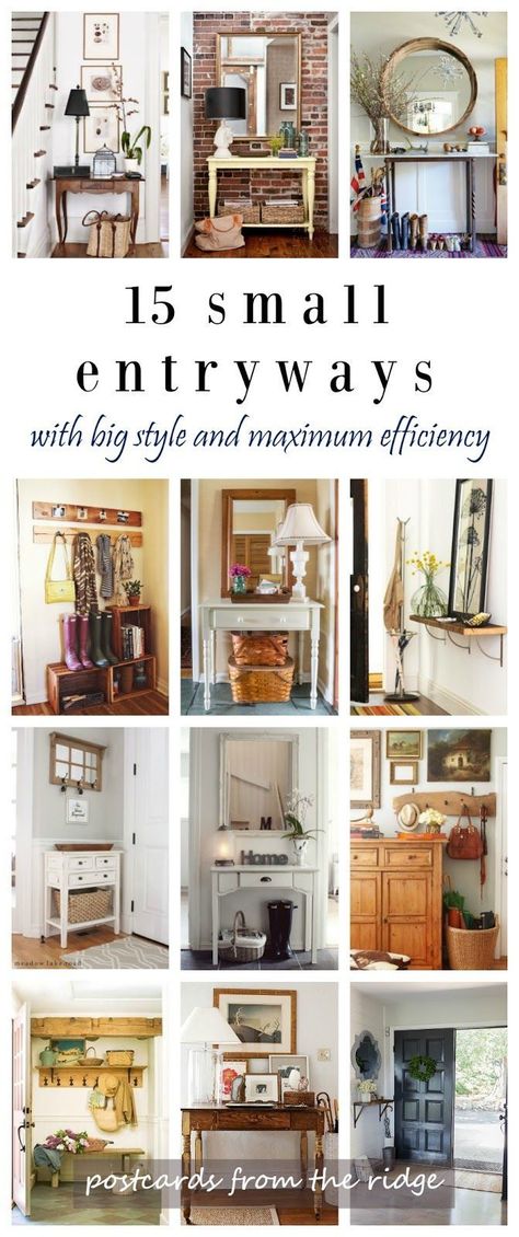 Entry Ways, Small Entryways, Upstairs Hallway, Foyer Decorating, Small Entryway, Hallway Ideas, House Entrance, Decor Rustic, Small Apartments