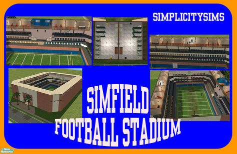 ad27's Simfield Football Stadium Football Stadium, Great Inventions, Sports Complex, Minecraft Building, Football Stadiums, Football Field, Building Ideas, The Sims Resource, Sims Resource