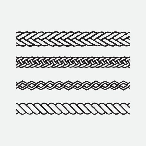 Braided Rope Tattoo, Rope Tattoo Stencil, Rope Pattern Design, Rope Illustration Graphic Design, Rope Drawing Tutorial, Rope Drawing Pencil Art, How To Draw A Rope, How To Draw Rope, Alpha Texture