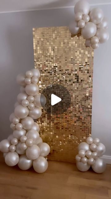 BubbleBalloonHeavenEvents on Instagram: "Gold part sequin wall and double stuffed balloons 🤩mini party backdrop order as a set and pair with easel for a beautiful set up #balloonbackdrop #sequinwall #balloon #partybackdrop #partyballoon #balloondeco #balloonartistry #balloonstyling #partydecoration #balloondecorationideas #partydecor #partydecorator #balloonsforalloccasions #eventdecor #eventballoons #celebrationballoons #birthdayballoons #balloonartists #londonballoons" Double Stuffed Balloons, Stuffed Balloons, Sequin Wall, Balloon Designs, Celebration Balloons, Sequin Backdrop, Balloon Backdrop, Mini Party, Party Backdrop