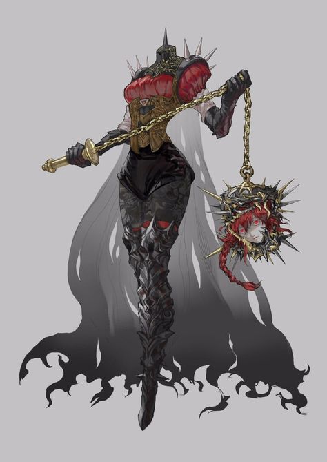 Fantasy Boss Art, Dullahan Art, Demon Design Character Concept, Dullahan Character Design, Mutant Character Design, Boss Monster, 다크 판타지, Monster Concept Art, Dnd Art