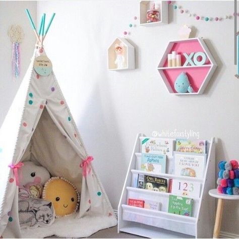 Remodel Hacks, Ideas Habitaciones, Reading Corners, Big Girl Bedrooms, Toddler Girl Room, Bedroom Remodel, Teepee Tent, Toddler Rooms, Toddler Bedrooms