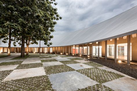 Designed as generator for creative people in Bogor, this creative hub aims as a collective space of activities that acts as an open platform for exchange, spontaneous, informal exercise & inspiring spaces. This building stands in 1.3 Ha land with 200 years old existing building built by Dutch colonial time, leaves an open space that can be utilized as casual and extension activity. This complex extends to larger neighborhood of Taman Hutan Raya Bogor of Presidential Palace of Indonesia, maki Connecting Spaces Architecture, Community Space Architecture, Outdoor Performance Space Architecture, Communal Housing Architecture, Courtyard Section Architecture, Outdoor Stage, Colonial Times, Creative Hub, Dutch Colonial