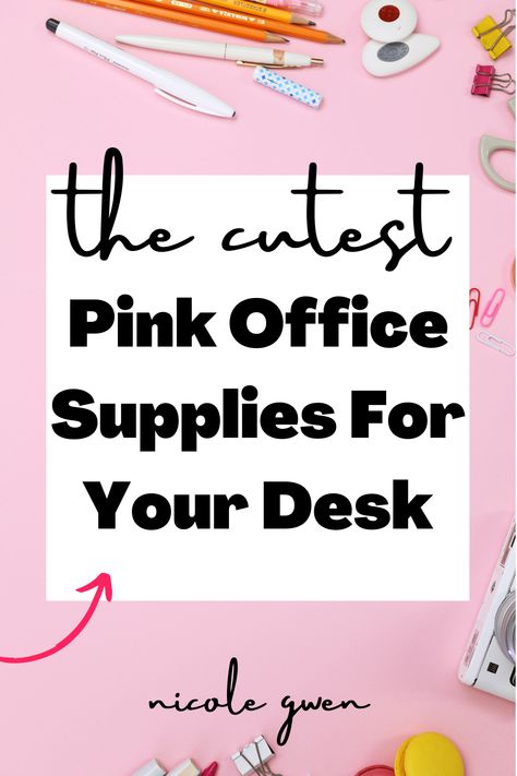 pink desk decor Pink And Gold Desk Decor, Pink Office Desk Decor, Girly Desk Setup, Dark Pink Office, Pink Home Office Ideas, Desk Decor Ideas Office Cubicle, Pink Office Aesthetic, Office Desk Decor For Work Cubicle, Cute Pink Desk