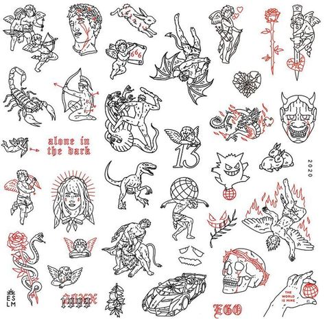 Small Dope Tattoos, Cute Thigh Tattoos, Flash Sheets, Sharpie Tattoos, Tattoo Inspiration Men, Flash Tattoo Designs, Getting A Tattoo, Red Ink Tattoos, Hand Tattoos For Women