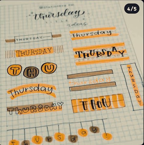 ~THURSDAY~ Thursday Lettering, Title Designs, Word Font, Organization Notes, Title Ideas, Journal Fonts, Word Fonts, School Organization Notes, Title Design