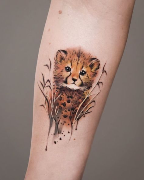 Koala Tattoo, Cheetah Tattoo, Animal Tattoos For Women, Cute Animal Tattoos, Cubs Tattoo, Baby Cheetah, Leopard Tattoos, Diy Hack, Face Tattoos