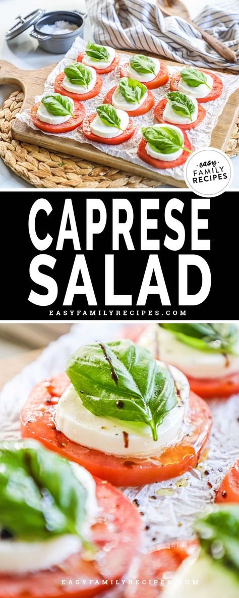 Caprese Salad Dressing, Easy Caprese Salad, Caprese Appetizer, Tomato Caprese, Caprese Salad Recipe, Tomatoes Mozzarella, Dinner Side, Cucumber Tomato Salad, Beefsteak Tomato