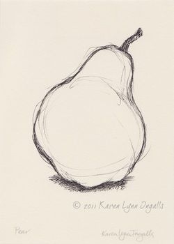 Picture Pear Drawing Pencil, Pear Pencil Drawing, Pear Drawing Simple, Pear Sketch, Simple Still Life Drawing, Objects Drawing, Pear Drawing, Drawing Apple, Pear Art