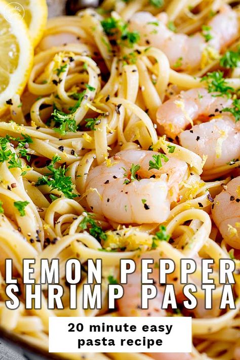 Lemon Pepper Butter Sauce, Linguine Spaghetti, Lemon Pepper Pasta, Recipe Using Lemons, Lemon Pepper Shrimp, Pepper Shrimp, Grilled Shrimp Recipes, Juicy Shrimp, Pepper Pasta