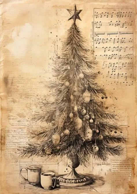 Vintage Christmas Paper Free Printable, Free Printable Vintage Photos, Free Christmas Paper Printables, A Christmas Carol Illustration, Vintage Christmas Tree Images, Free Printable Vintage Christmas Images, Vintage Decopauge, Vintage Christmas Images Printables Free, Vintage Christmas Images Printables