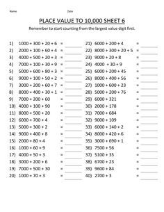 Place Value to 10000 Math Worksheet Site | Learning Printable Maths Worksheets Grade 2 Place Value, Number Place Value, Maths Worksheet, Homework Activities, Free Printable Math Worksheets, School Mom, 2nd Grade Math Worksheets, Math Materials, Basic Math Skills