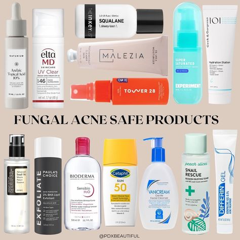 Skin Care Routine For Fungal Acne, Acne Safe Moisturizer, Fungal Acne Safe Moisturizer, How To Treat Fungal Acne, Fungal Acne Safe Products, Fungal Acne Skin Care Routine, Healthy Skin Care Acne, Nodule Acne, Fungal Acne