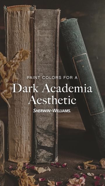 Dark Academia Aesthetic Sherwin Williams, Dark Academia Sherwin Williams, Sherwin Williams Dark Academia, Dark Academia Paint Colors Sherwin Williams, Dark Academia Lighting, Whimsigoth Color Palette, Dark Academia Paint Colors, Dark Academia Colors, Dark Academia Color Palette