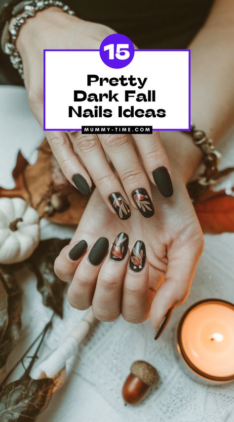 Unleash your inner fashionista this fall with trendy dark nails! 🖤🍂 Explore a variety of shades and artistic designs that will elevate your autumn aesthetic. Perfect for any outfit or occasion, these nail ideas are sure to turn heads. Save this pin for your next manicure adventure! Trendy Dark Nails, Dark Autumn Nails, Moody Nails, Dark Fall Nails, Spice Nails, Fall Nails Ideas, Dark Fall, Boots Outfit Ankle, Hippie Nails