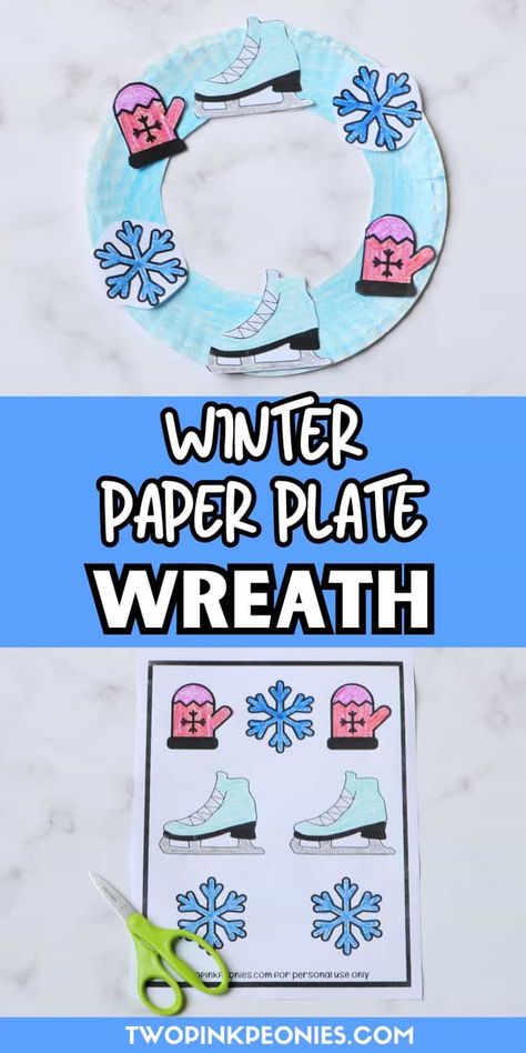 If you're looking for a fun and easy winter craft idea then be sure to check out this Winter Paper Plate Wreath! It is a great way to celebrate the change in season. This is a great winter themed craft to do with toddlers, preschoolers, or even Kindergartners. Paper Plate Wreath, Plate Wreath, Winter Crafts For Toddlers, Easy Winter Crafts, Winter Crafts Preschool, Storytime Crafts, Winter Paper, Winter Craft, Winter Preschool