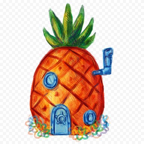 Spongebob Pineapple House, Spongebob House, How Draw, Pineapple Drawing, Pineapple Art Print, Pineapple House, Spongebob Drawings, Original Background, House Colouring Pages