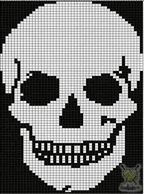 skull Skull Stitch Crochet, C2c Skull Pattern Free, Crochet Skull Diagram, Crochet Patterns Skull, Skull Sweater Knitting Pattern, Crochet Skull Sweater Pattern Free, Skull Knitting Chart, Skull Cross Stitch Pattern Free, Skull Tapestry Crochet