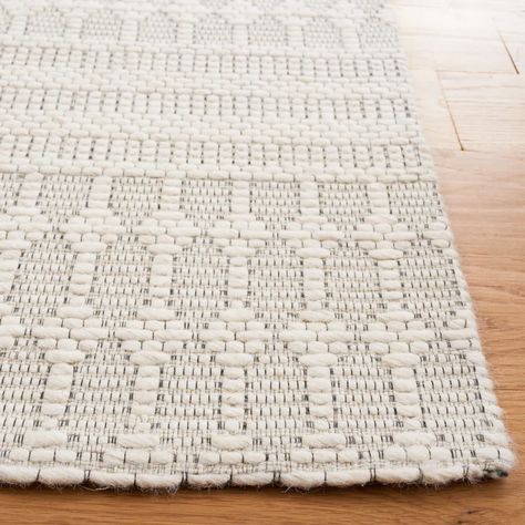 Foundry Select Bunyon Geometric Handmade Handwoven Area Rug in Ivory / Beige | Wayfair Navy Living Rooms, Hand Loomed Rug, Woven Area Rug, Neutral Rugs, Flat Weave Rug, Beige Rug, Rug Material, Displaying Collections, Geometric Rug