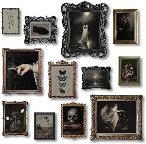 97 Decor Dark Academia Decor - Victorian Gothic Wall Art Prints, Dark Moody Decor Aesthetic Pictures, Creepy Goth Posters Vintage Gothic Painting for Home Bedroom Decorations (8x10 Unframed) Dark Moody Decor, Trinket Wall, Goth Posters, Dark Academia Wall Decor, Dark Academia Posters, Victorian Gothic Decor, Gothic Painting, Decor Dark Academia, Dark Academia Wall