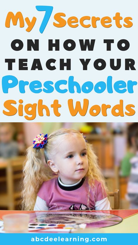 Sight Words Preschool, Sight Word Activities For Kindergarten, Word Activities For Kindergarten, Preschool Sight Words Activities, Kids Sight Words, Pre K Sight Words, Teach Sight Words, Second Grade Sight Words, Pre Primer Sight Words