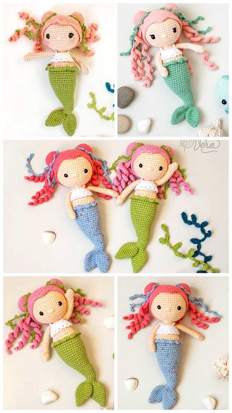 Amigurumi Mermaid Free Pattern - Free Amigurumi Mermaid Crochet Pattern Free, Little Mermaid Crochet, Mermaid Crochet Pattern, Crochet Mermaid Tail, Free Crochet Amigurumi, Crochet Disney, Crochet Mermaid, Crochet Dolls Free Patterns, Crochet Decrease