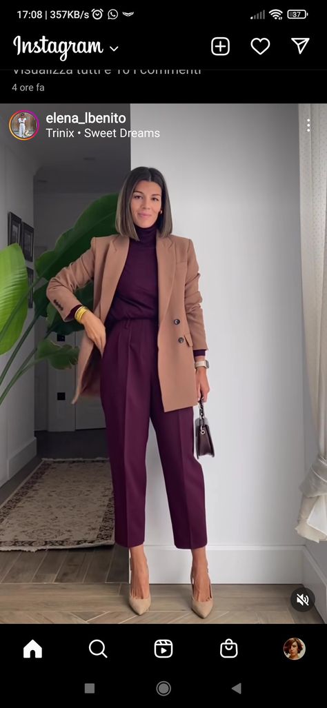 Brown Outfits, Brown Outfit, Color Combinations, Camel, Ootd, Color, Bordeaux