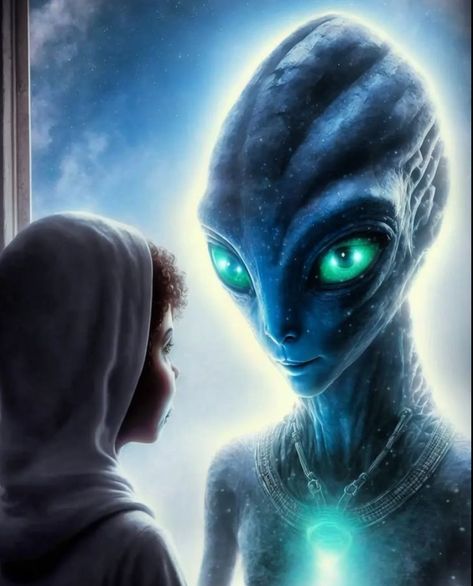 Alien Pictures, Ancient Astronaut Theory, Alien Life Forms, Ufo Art, Moonlight Painting, Romantic Background, Consciousness Art, Gothic Fantasy Art, Alien Concept