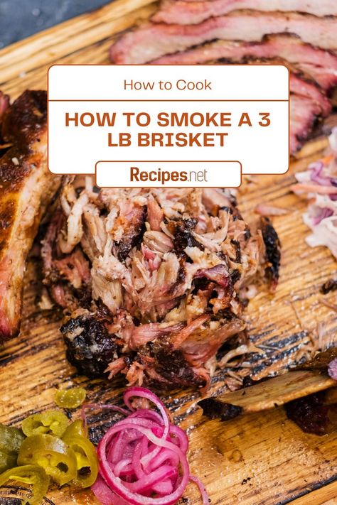 Craving some smoky, tender brisket? Look no further! This guide shows you how to smoke a 3 lb brisket that's packed with flavor. Perfect for weekend cookouts or any special occasion, this recipe is fun and easy to follow. Your friends and family will be blown away by your BBQ skills. Get the recipe now and enjoy the best brisket you've ever made! Head to Recipes.net for more cooking tips and tricks for beef brisket recipes smoked. Rotisserie Brisket Recipes, 3lb Brisket Smoked, Brisket On The Smoker, Small Brisket Smoked, Smoked Brisket Seasoning, Brisket Recipes Smoked Oven, Brisket Recipes Smoked Pellet, Beef Brisket Recipes Smoked, Smoked Brisket Recipes