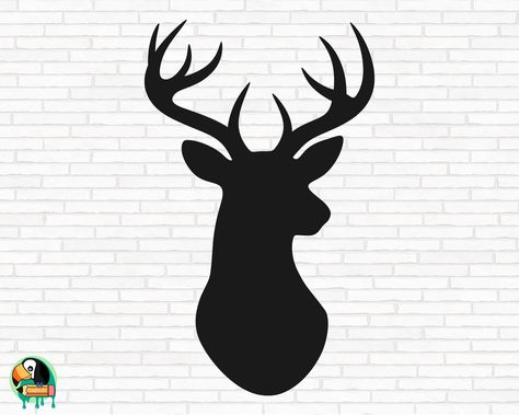 Buck Head Silhouette, Buck Silhouette, Buck Antlers, Deer Head Silhouette, Stencil Patterns Templates, Deer Svg, Country Backgrounds, Hunting Svg, Cricut Png