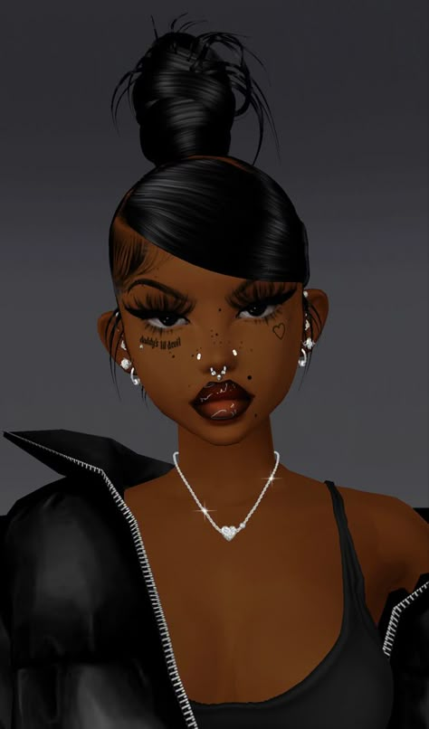 Black Body Art, Imvu Pfp Aesthetic, Profile Picture Baddie, Animated Baddie, Cartoon Profile Pics Instagram, Black Women Drawings, Cartoon Black Women, Baddie Profile, Instagram Baddie Profile Picture