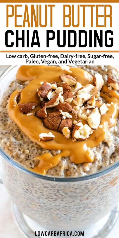 Peanut Butter Chia Pudding, Pudding Recipes Healthy, Overnight Chia Pudding, Chia Pudding Recipes Healthy, Healthy Make Ahead Breakfast, Keto Chia Pudding, Chia Recipes, Desayuno Keto, Chia Recipe