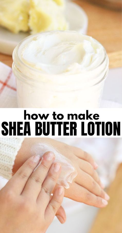 Shea Butter Lotion Recipe, Body Lotion Recipes, Diy Lotion Recipe, Diy Hand Cream, Shea Butter Recipes, Homemade Body Butter, Shea Butter Lotion, Diy Body Butter, Lotion Recipe