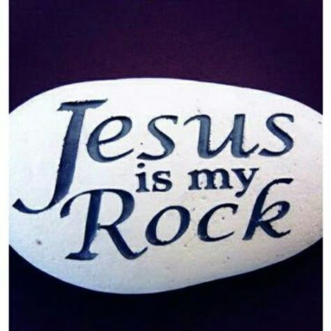 Jesus is my rock Jesus Is My Rock, Prayer Rocks, Inspirational Rocks, Christian Rock, Diy Rock Art, Stone Art Painting, Christian Crafts, Painted Rocks Craft, Rock Painting Ideas Easy