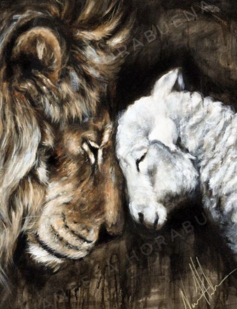 Vanessa Horabuena, Lamb To The Slaughter, Worship Art, Christian Art Print, Lion And Lamb, Prophetic Art, Fine Art Giclee Prints, Jesus Painting, King Art