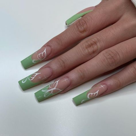 Nails Acrylic Melanie Martinez, Nail Ideas Melanie Martinez, Concert Nails, Trilogy Tour, Green Acrylic Nails, Long Acrylic Nails Coffin, Long Square Acrylic Nails, Acrylic Nails Coffin Short, Square Acrylic Nails