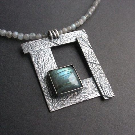 Simple Soldered Jewelry, Pmc Jewelry, Silver Metal Clay, Metalsmithing Jewelry, Metal Clay Jewelry, Labradorite Jewelry, A Necklace, Silver Jewelry Handmade, Metal Clay