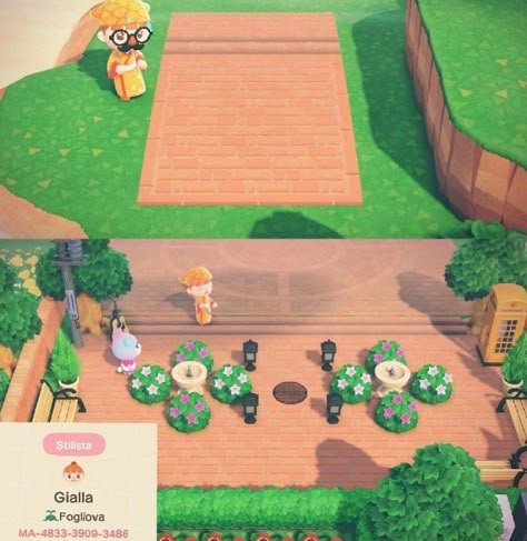 Animal Crossing 🌴 on Instagram: “The first one is useful if you want a bigger plaza!🏛 ~ ~ ~ ~ ~ Tags: #animalcrossing #acnl #animalcrossingnewleaf…” Acnh Builds, Plaza Design, Animal Crossing 3ds, Ac New Leaf, Animals Crossing, Animal Crossing Guide, Animal Crossing Wild World, Animal Crossing Qr Codes Clothes, Path Design