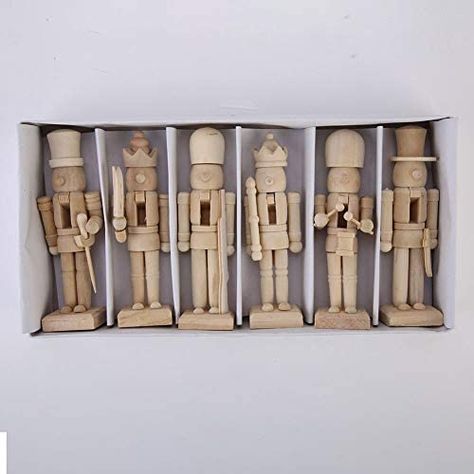 Wooden Christmas Nutcracker, 6 PCS Christmas Figurines Soldier Unpainted Walnuts Doll Figurines Paint Toy for DIY Nutcracker Craft Puppet Doll Christmas Xmas Decorations Gifts : Amazon.ca: Home Diy Nutcracker, Nutcracker Crafts, Wood Nutcracker, Glitter Ornaments Diy, Vintage Nutcrackers, Nutcracker Soldier, Homemade Ornaments, Nutcracker Ornaments, Diy Ornaments